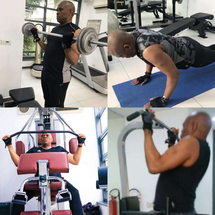 See Amazing Photos Of Tony Elumelu During His Workout Session