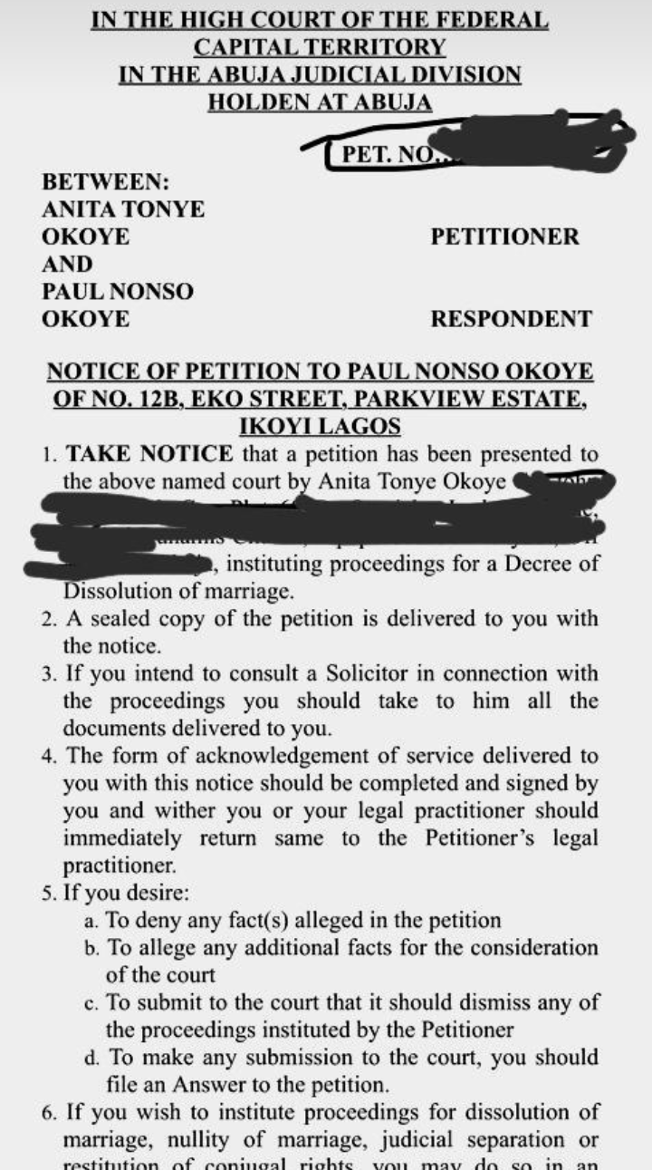 Paul Okoye wife file for divorce 