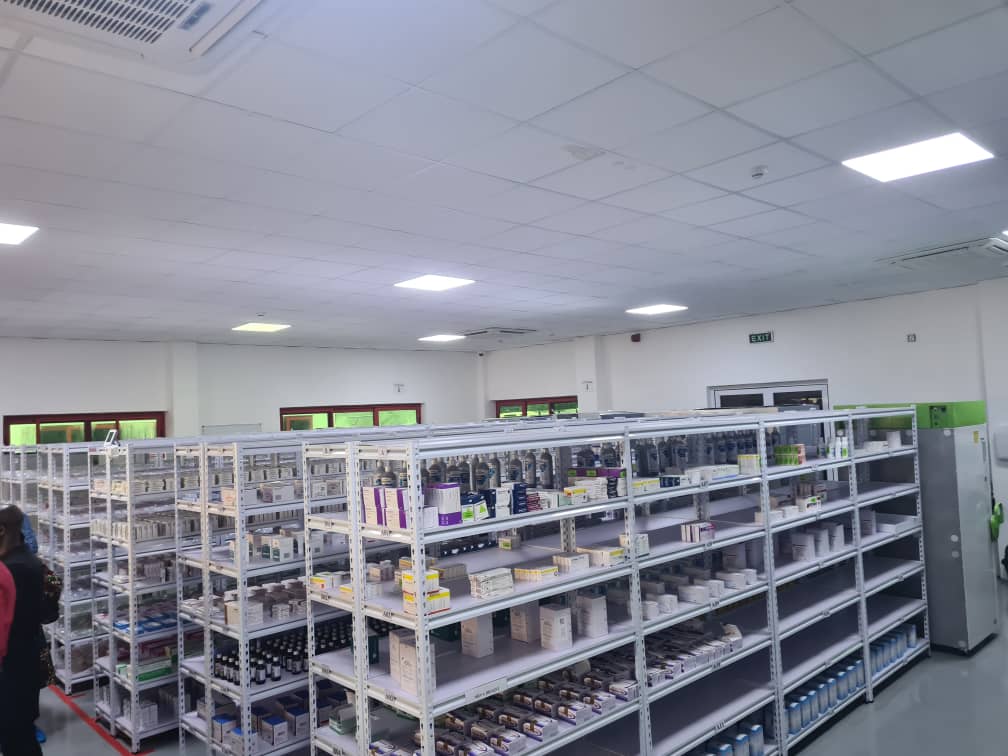 Zipline laboratory stocked full with drugs in Omenako, Ghana
