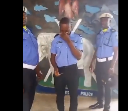 Nigerian Police Weeps In Viral Video As He Is Dismissed From Service