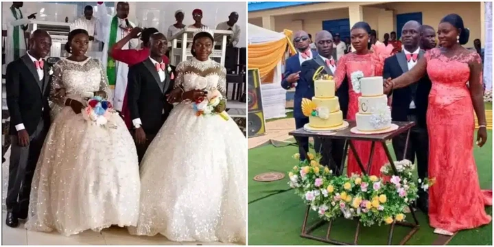Twins brothers marry twin sisters same day in Ebonyi; Photos melt hearts