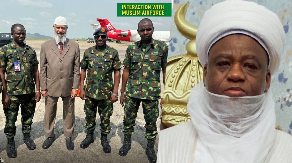 Zakir Naik in company of Nigerian army and Sultan of Sokoto Abubakar Sa'ad