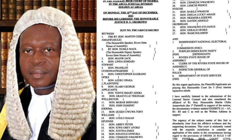 Judge Breaks Silence After Alleged Draft Of His Judgment In Favour Wike-Backed Lawmakers Leaked