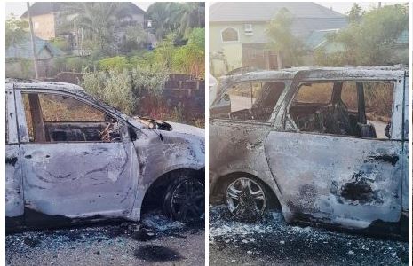 BREAKING: Panic As Gunmen Storm INEC REC’s Home, Burn Down Properties (PHOTOS)