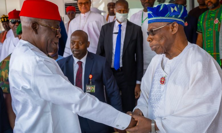 What Happened When Tinubu, Obasanjo Met In Imo As Crowd Watch (PHOTOS)