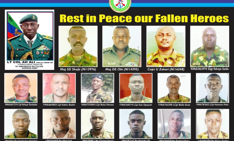 Nigerian Army Releases Pictures Of The 16 Soldiers Killed In Delta State