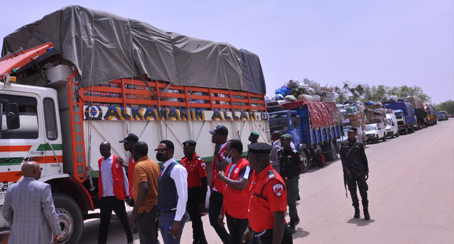 JUST IN: EFCC Captures Over 20 Trucks Loaded With Food Heading To Other Countries (PHOTOS)