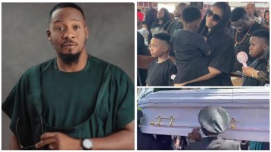 Touching Moment As Junior Pope's Wife, Children, Others Attend His Burial Amid Tears (PHOTOS)