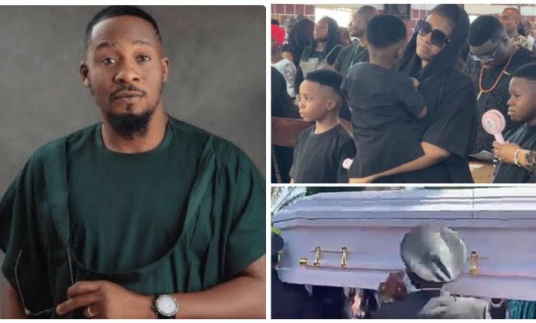 Touching Moment As Junior Pope's Wife, Children, Others Attend His Burial Amid Tears (PHOTOS)