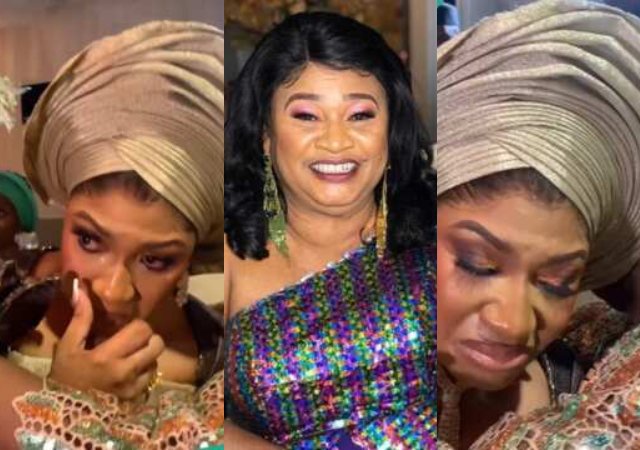 “So Painful”- Late actress Rachel Oniga’s daughter breaks down in tears as she gets married without mum