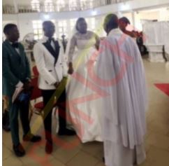 Drama As Pastor Stops, Orders Bride To Remove Her Eyelashes During Wedding (PHOTOS)