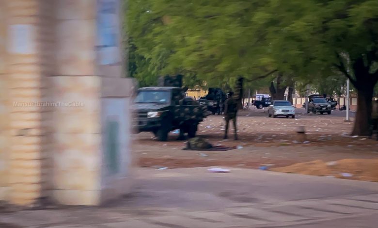 Heavy Security As Soldiers, Policemen Barricade Palace Where Dethroned Emir Bayero Moved Into (PHOTOS)