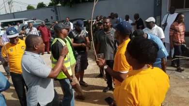 Tension As Angry Labour Members Storm FG's Office, Chase Workers Away With Canes (PHOTOS)